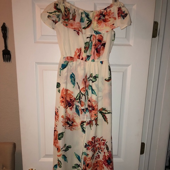 White floral maxi romper - Picture 2 of 4